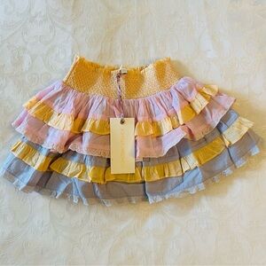 NWT LoveShackFancy Girl’s Pink and Yellow Bubble Mini Skirt - 4-5 Y